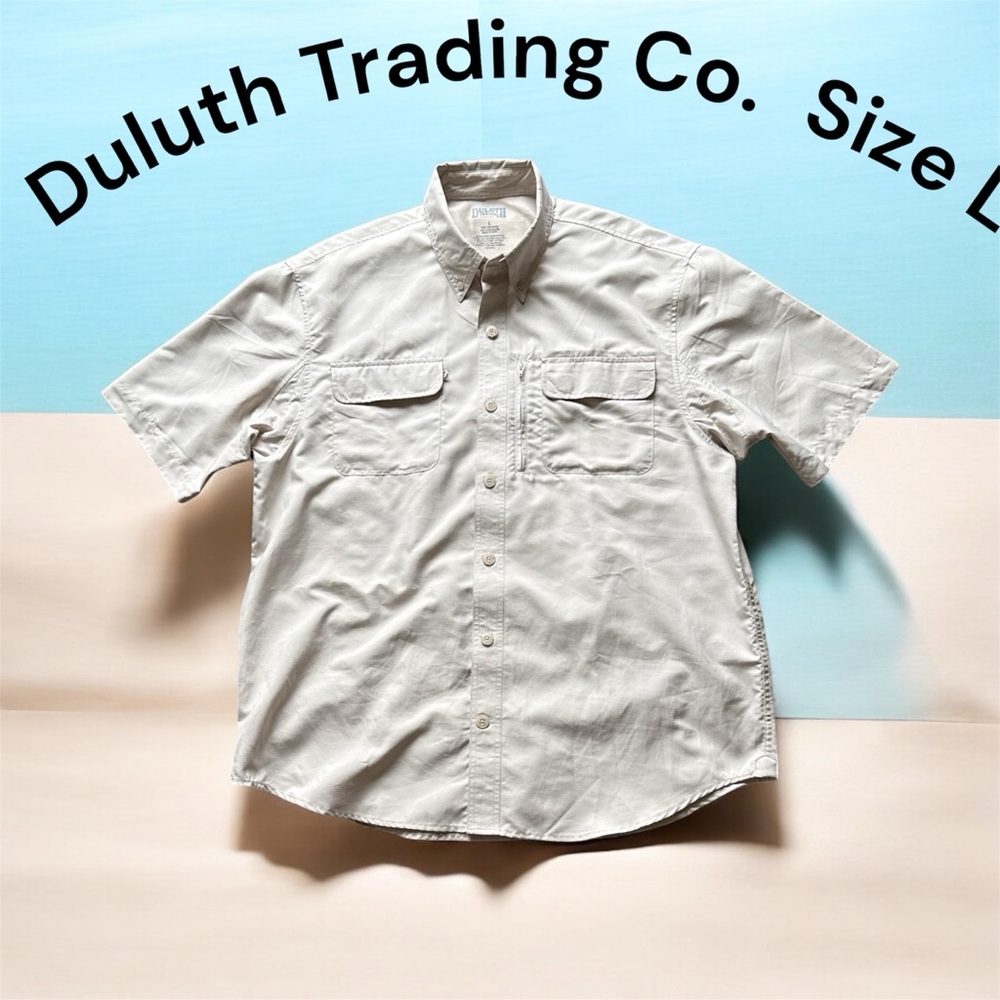 ❄️Duluth Trading Co Tan Casual Button Down Shirt